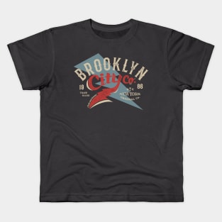 Brooklyn city co. eighties style blue ray Kids T-Shirt